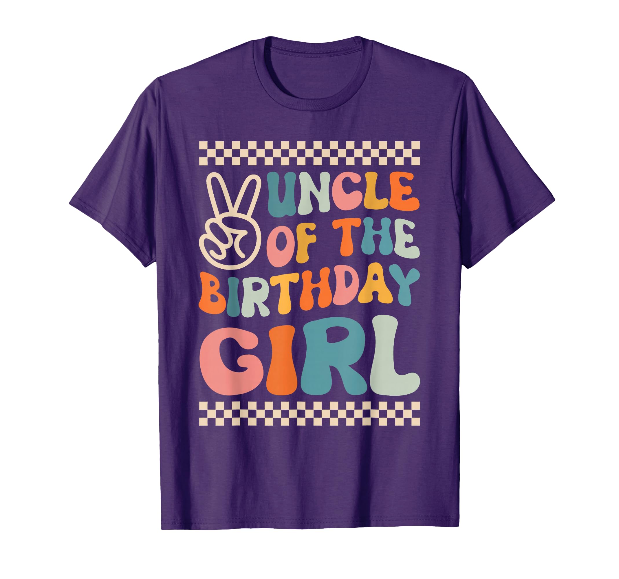Uncle Of The Birthday Girl Groovy Themed Family Matching T-Shirt