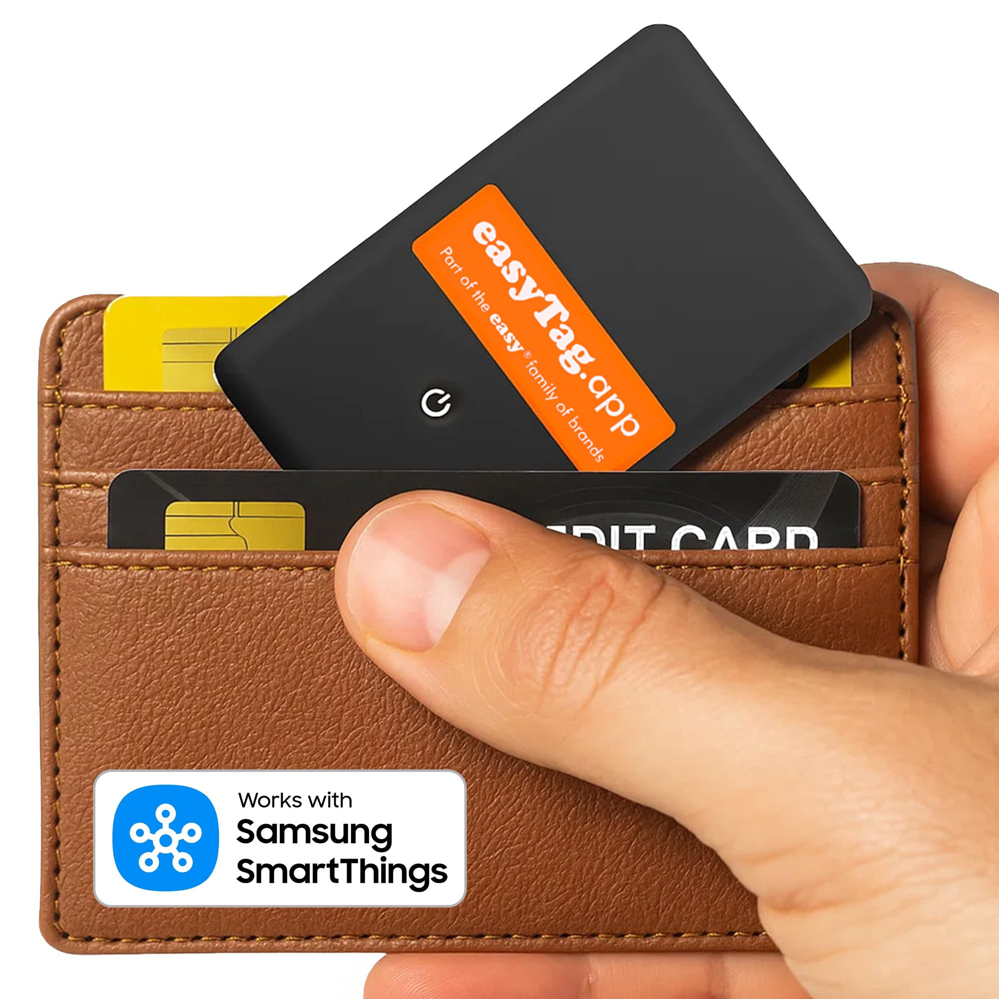 easyTag Card Tracker (Uniquement pour Samsung) - Suivi Global Instantané Traqueur Android Slim pour Portefeuilles, Sacs, Valises et Bagages. Compatible avec l'Application Samsung SmartThings