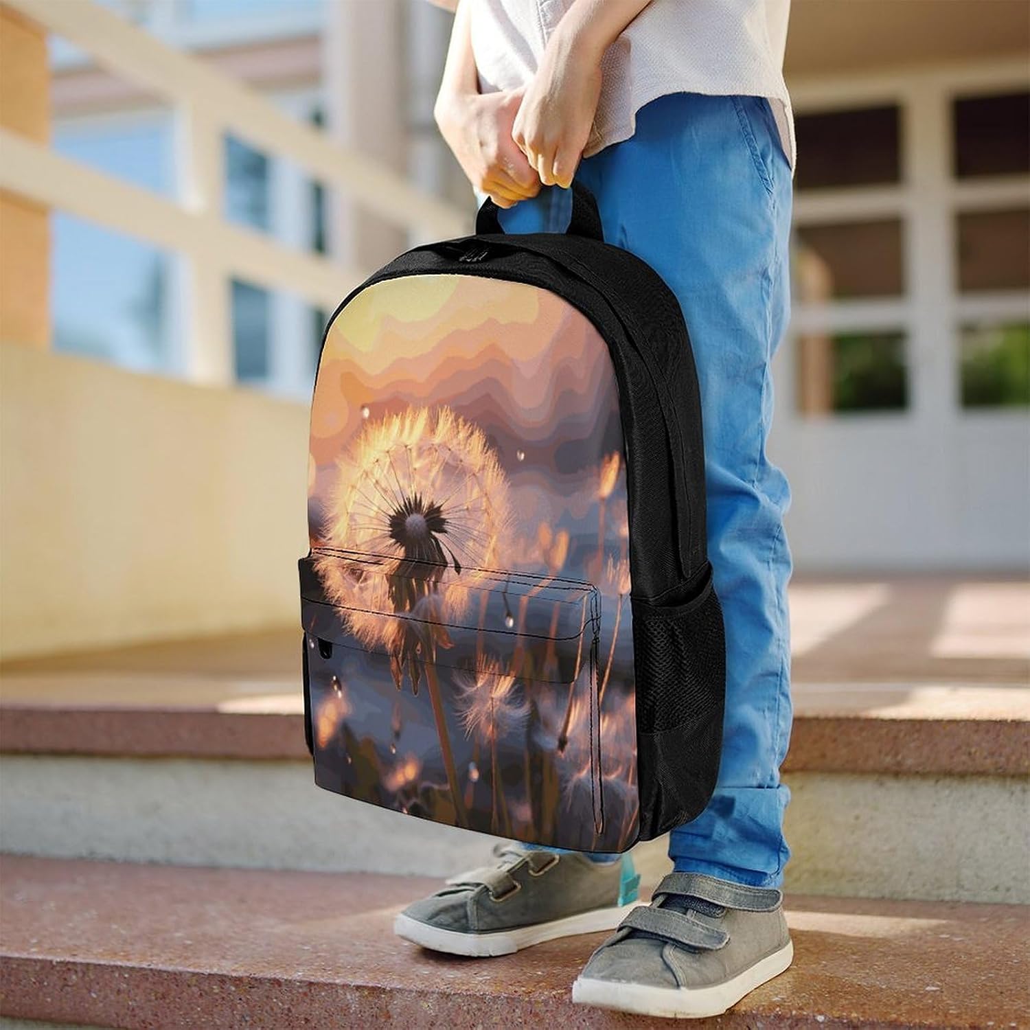 Dandelion Flower Backpack Daypack Travel Backpack | Lightweight Casual Laptop Backpack for Women Men Aesthetic Travel Bag for Weekender Business Hiking Outdoor