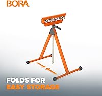 Vista 4 de BORA Portamate PM-5093 Tri Function Pedestal Roller 11.25" Polished Steel Roller, Ball Bearing Multi-Directional Rollers