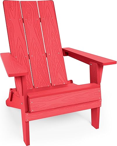YEFU Silla Adirondack plegable moderna de plástico, 1s ampliaralmacenar actualización desbloqueada, resistente a la intemperie, sillas de madera de