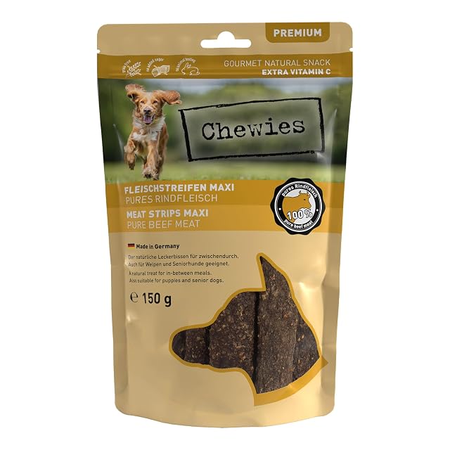 Chewies Tiras de Carne Maxi para Perros de 100% Carne de Vacuno, 150 g