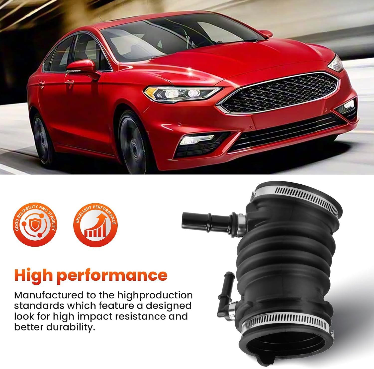 DS7Z-9B659-B Engine Air Intake Hose Assembly Compatible with Fusion 2013-2020, Intake Duct Tube, DS7Z9B659B
