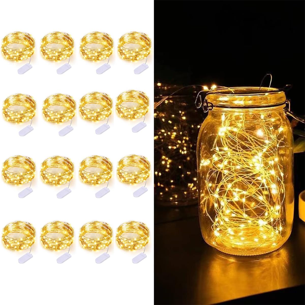 Sponsored Ad – 16 Pack 10ft 30 LED Fairy Lights Battery Powered String Lights,Indoor Outdoor Decorative Lights for DIY Wedding Party Bedroom Patio (Warm White)