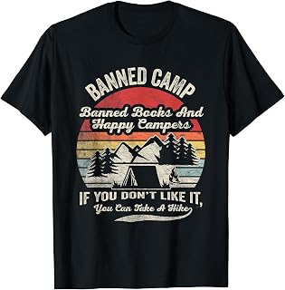 Vintage Banned Books Shirt Book Lover Camping Librarian T-Shirt
