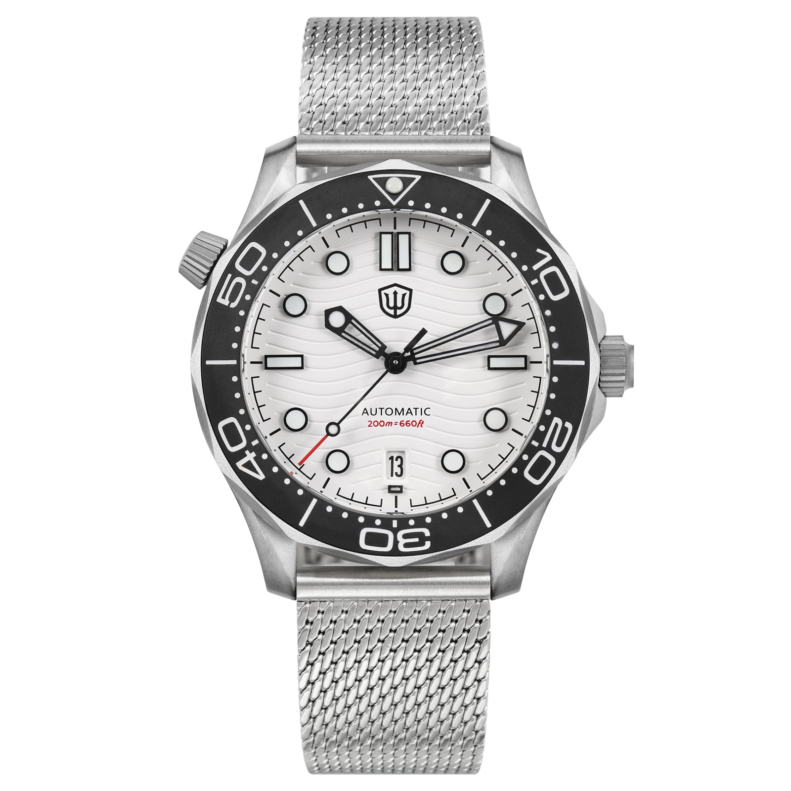 watchdivesNH35 Automatic Watches for Men, WD007 V3 Titanium NTTD Dive Watch 42mm Domed Sapphire Crystal Wristwatch 200m Waterproof Watch