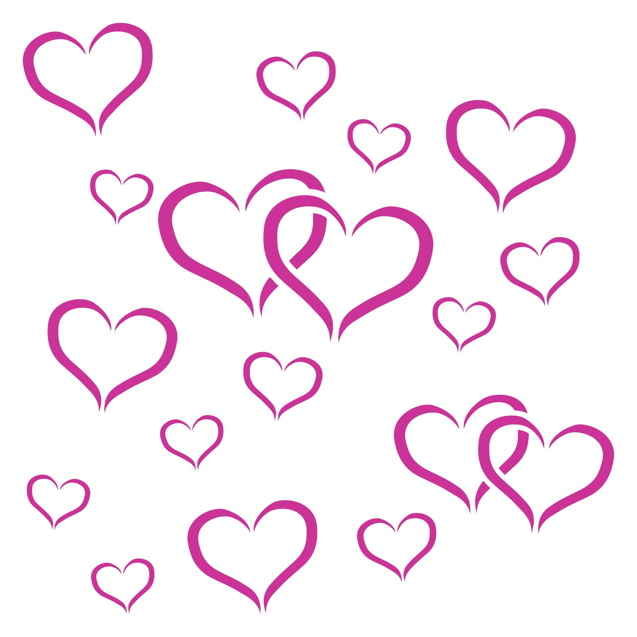 Pochoir Love Hearts 16,5 cm gabarit scrapbooking coeurs Saint-Valentin layering