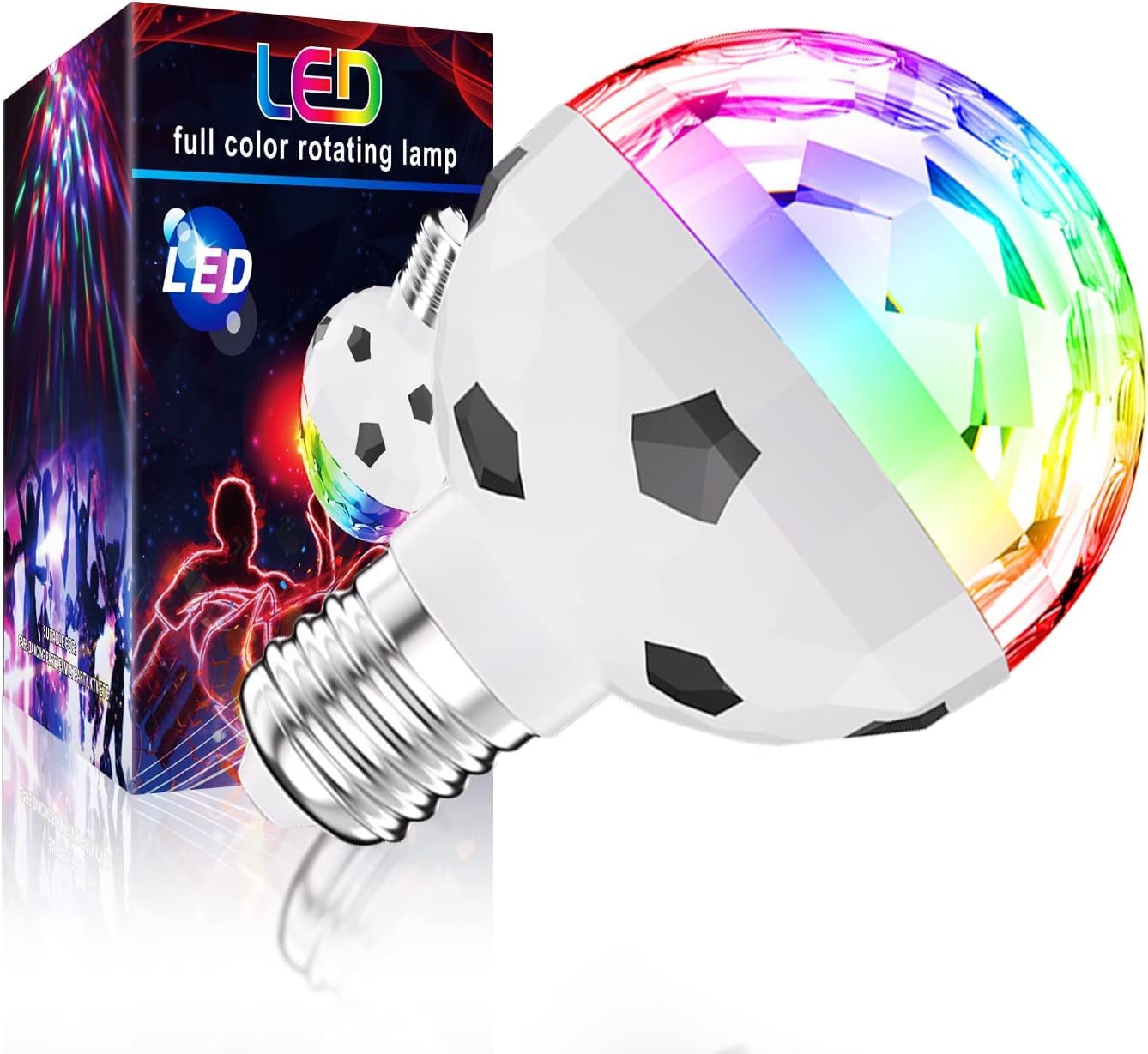 URMARKColorful Rotating Magic Ball Party Lights Disco Ball Magic Ball Stage Light with Sockets Stage Decor Lights for Home Dance Christmas Party