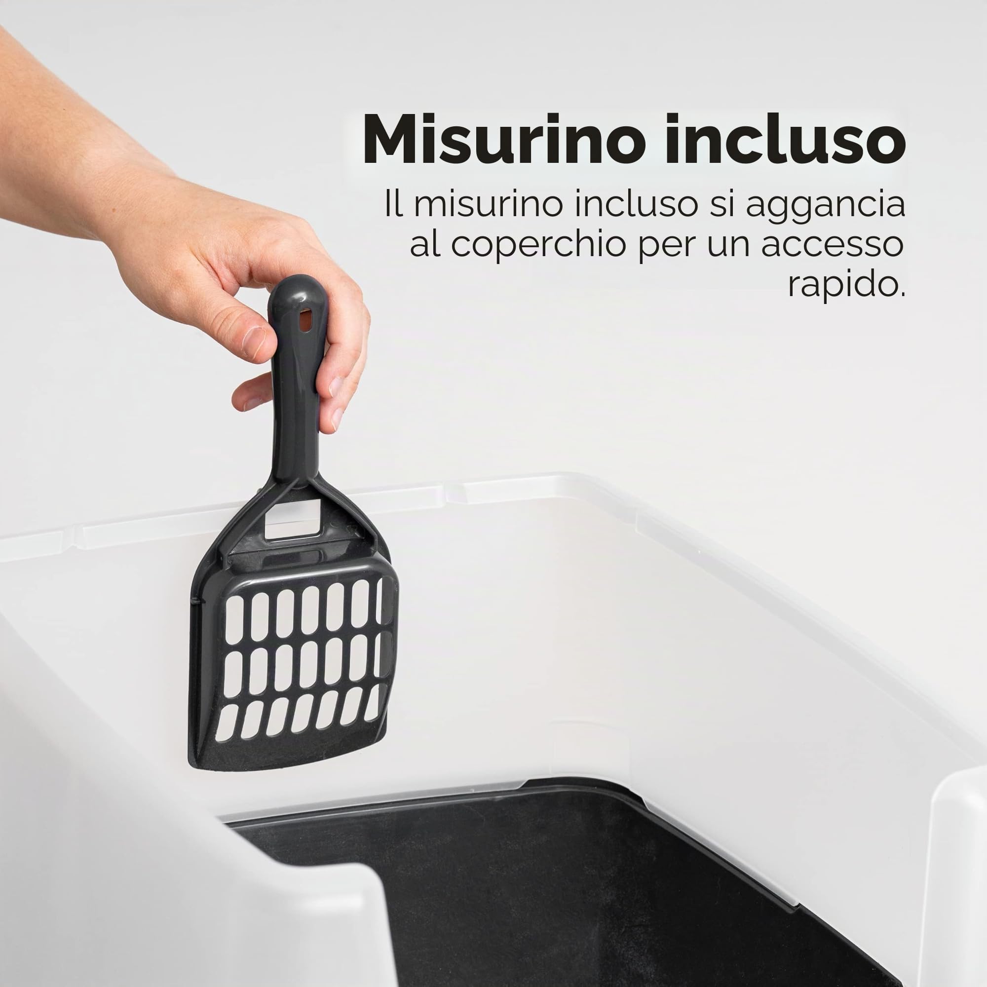 Iris Ohyama Vassoio per Lettiera per Gatti con Paletta, Set di 2, Beige, Facile da pulire, Box per gatti, Pareti Rimovibili, Per Gattini, Gatti Adulti, Conigli, Senza BPA, Tetto Aperto, CLH-12
