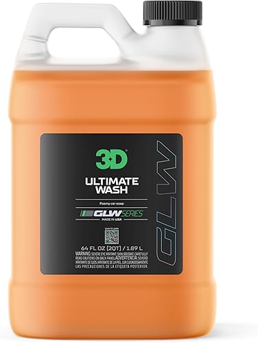 3D Ultimate Wash GLW Series Detalles de coche DIY Champú ultra espumoso Hyper Suds con limpiadores y polímeros avanzados Eliminador de suciedad