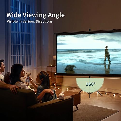 Miniatura 2 de Pantalla de proyector con soporte de 100 pulgadas  169 HD pantallas de proyección premium para presentación de películas en la pared, pantalla de