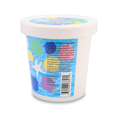 Miniatura 2 de Primal Elements Sugar Whip - Exfoliante corporal de conchas marinas y estrellas de mar, 10 onzas
