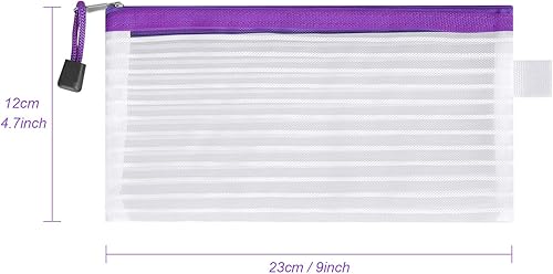 Miniatura 4 de Sinzip Paquete de 20 bolsas de malla multicolor con cremallera, bolsas para lápices con cremallera, bolsas de viaje multiusos para cosméticos,