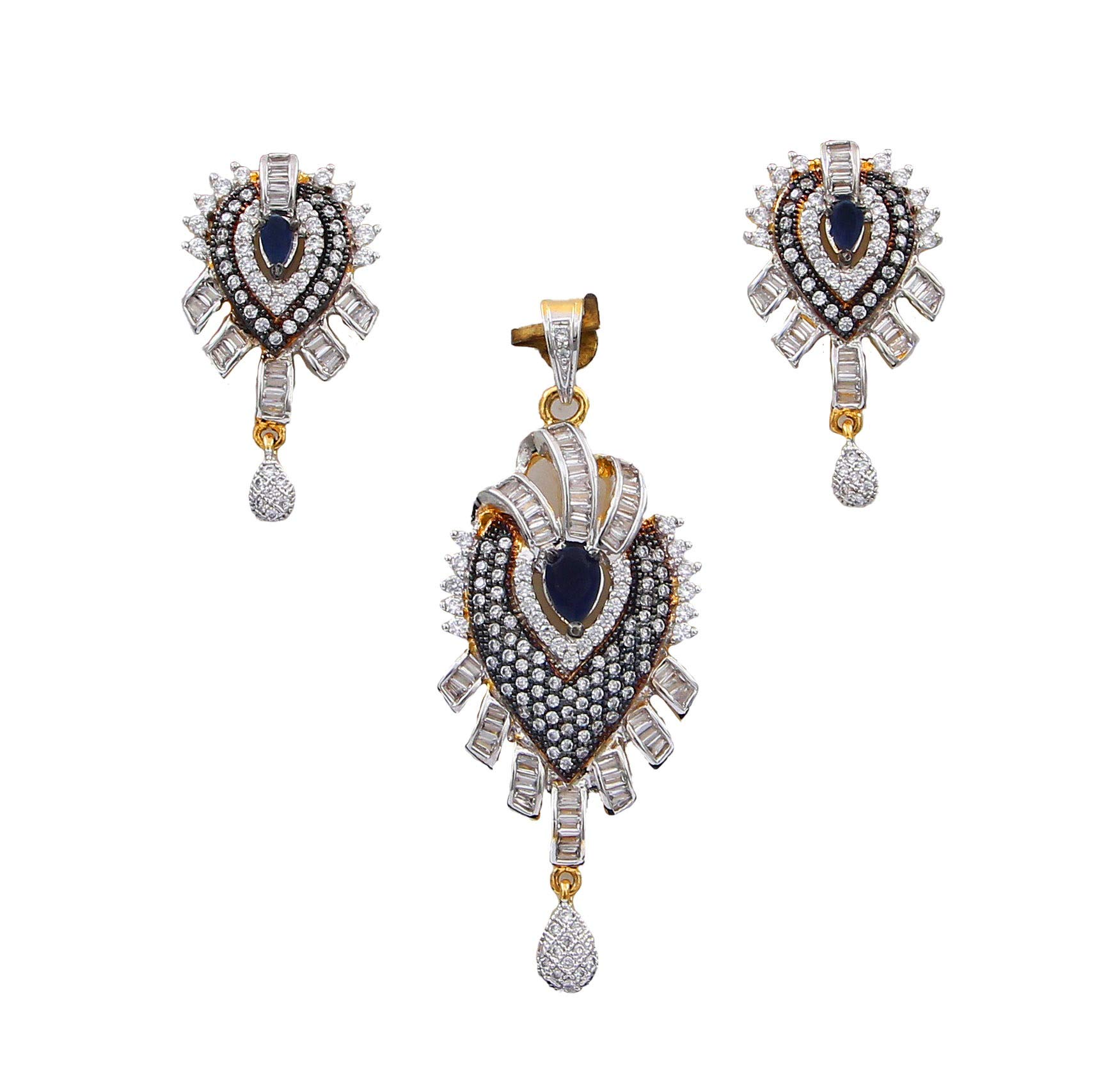 Colgante con pendiente de gota multicolor antialérgico chapado en oro de 14k 3