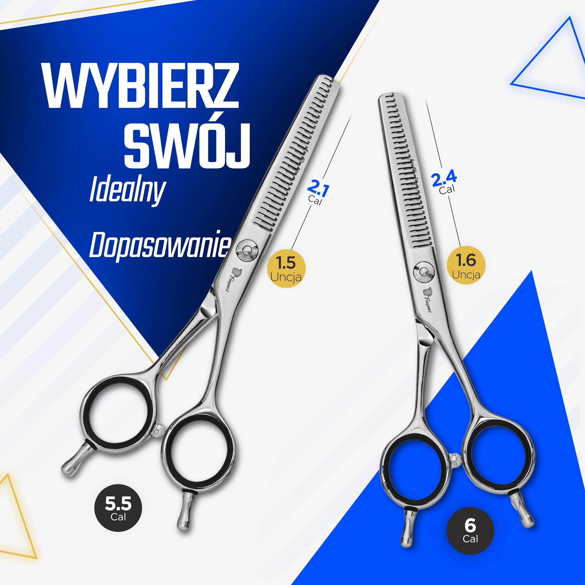 Fagaci Nożyce Trymujące 5,5″, Stal 440C, Cienkie Ostrza, Oburęczne | Zbalansowana konstrukcja oburęczna, Ostrość na miarę brzytwy, Trwała ostrość krawędzi, Cienkie ostrza