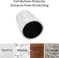 Vista 5 de Hapton House Soporte para bolígrafo de mármol natural blanco, soporte para lápices, soporte para brochas de maquillaje, soporte para cepillos