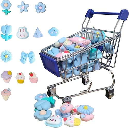 Mini carrito de compras para niños pequeños, se aplica a los suministros escolares y accesorios para niños, mini juguetes de comida para juegos