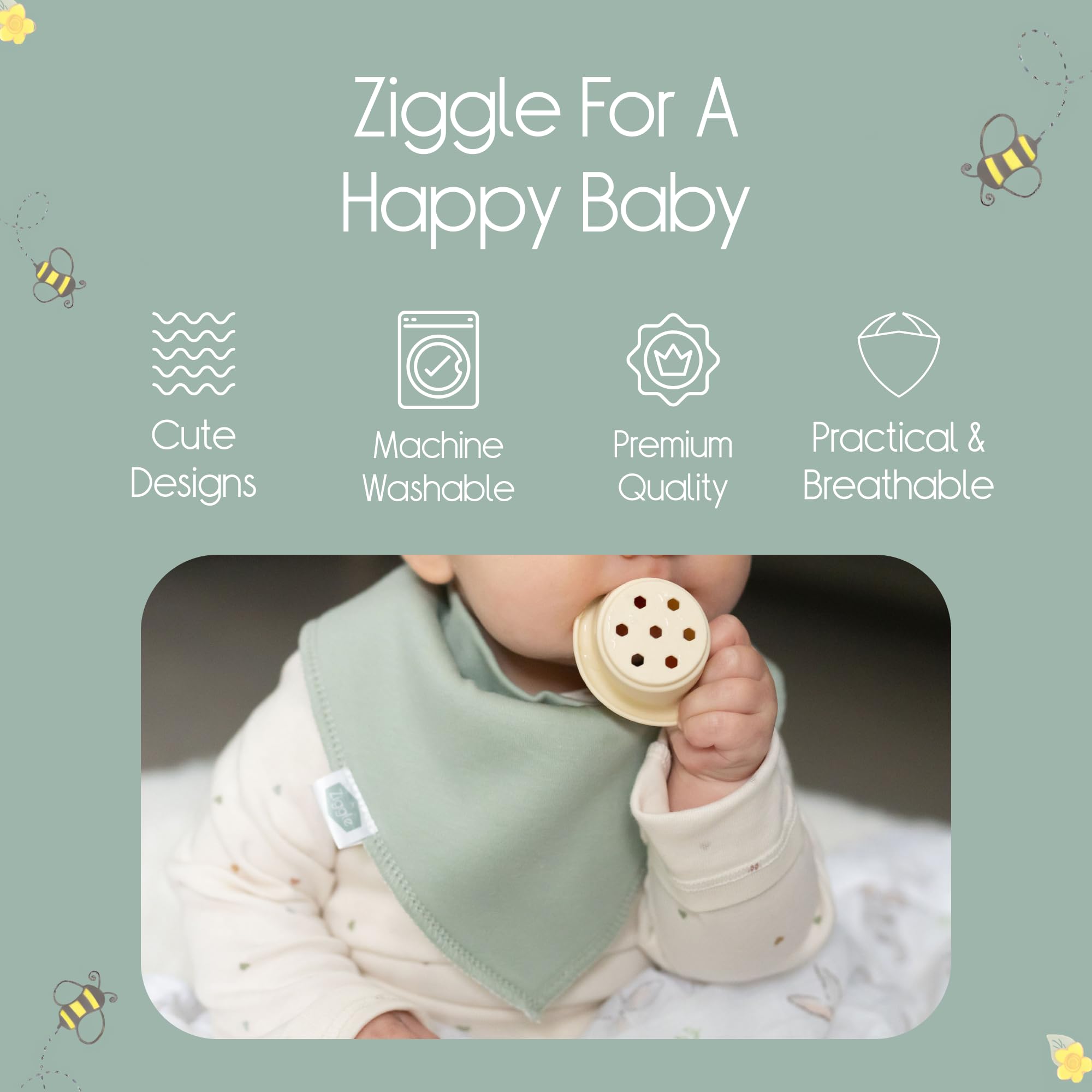 Bandana Dribble Bibs - Cotton Front Baby Bibs Newborn to 24 Months - Newborn Baby Gifts - Bibs For Comfortable Kids — view 6