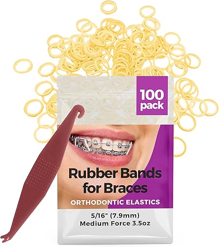 Bandas elásticas ortodónticas de 516 pulgadas, paquete de 100 unidades, naturales, medianas de 3.5 onzas, pequeñas bandas de goma para rastas para