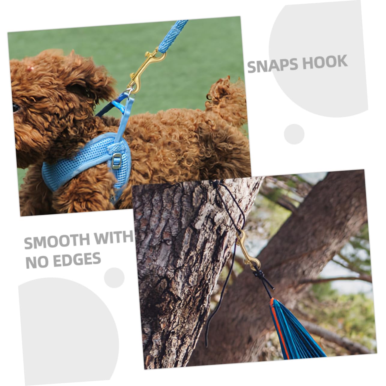 HAPINARY Double-Ended Bolt Snap Hooks Brass Clips for Dog Leash Keychain DIY Projects and More Brass