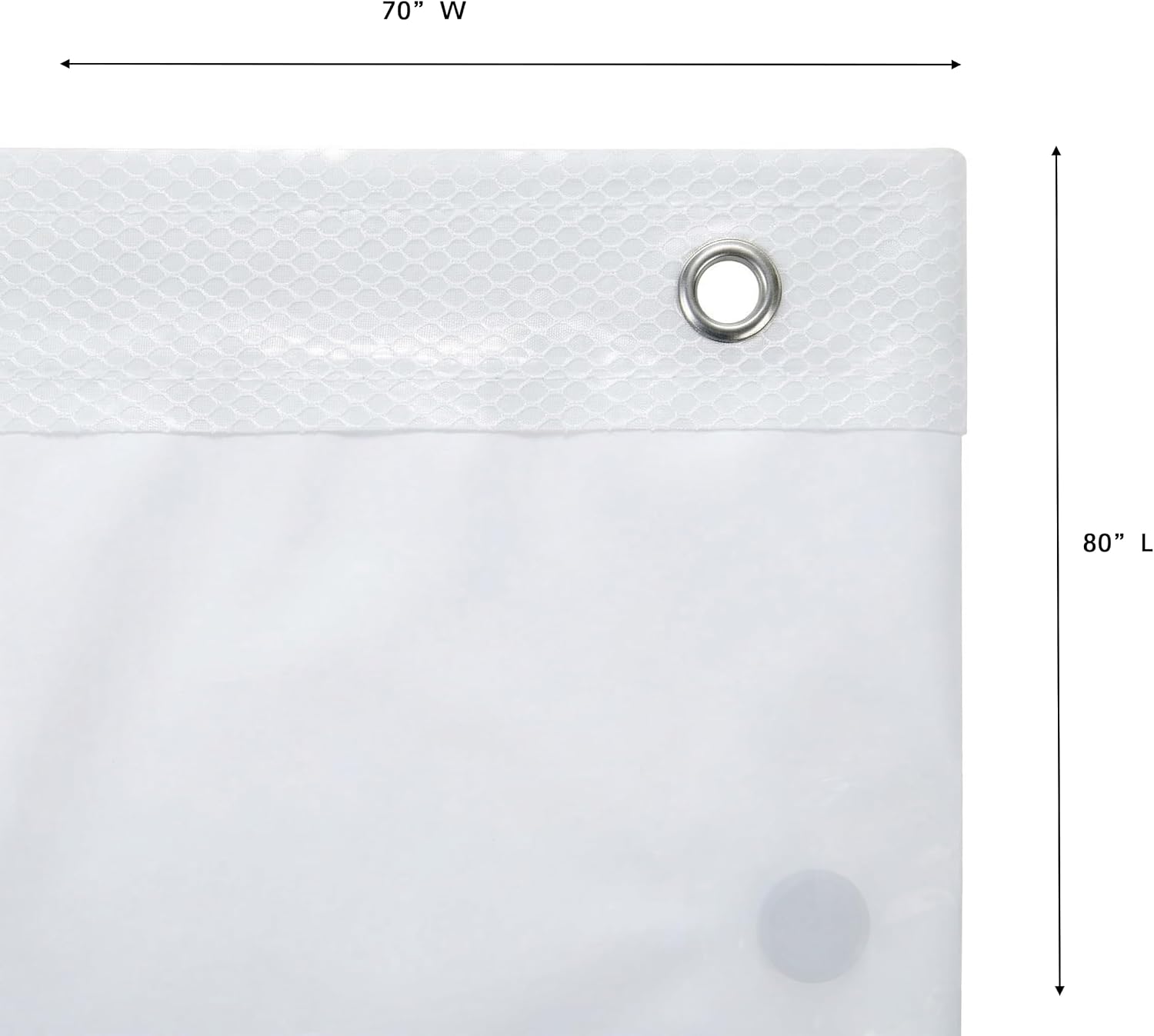 Bath Bliss Premium PEVA Shower Curtain Liner XL 70x84 Inch White Color | Waterproof with Rustproof Grommets | Heavy Duty with Magnets