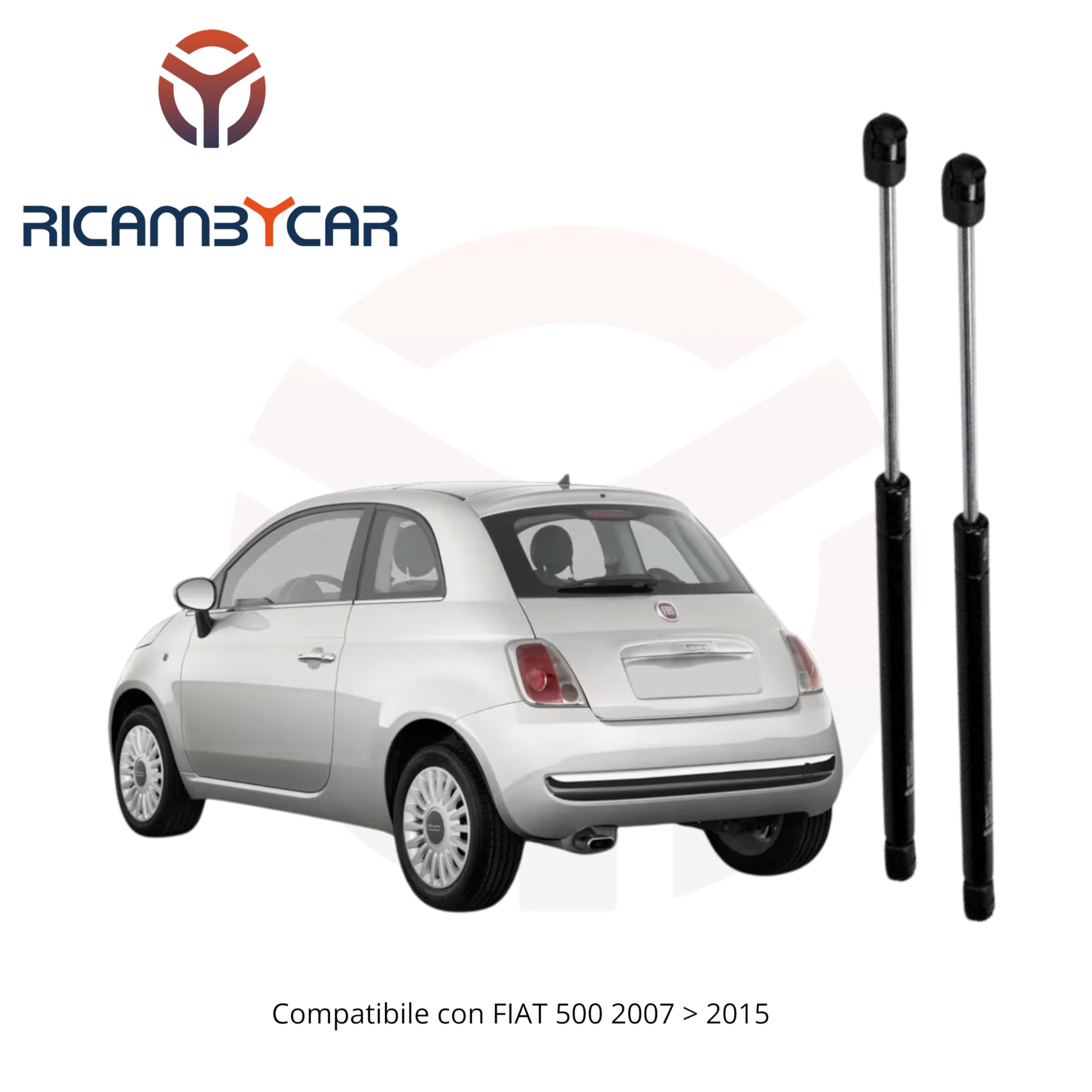 Coppia Molle a Gas Portellone Posteriore Compatibile con Fiat 500 2007 > 2015