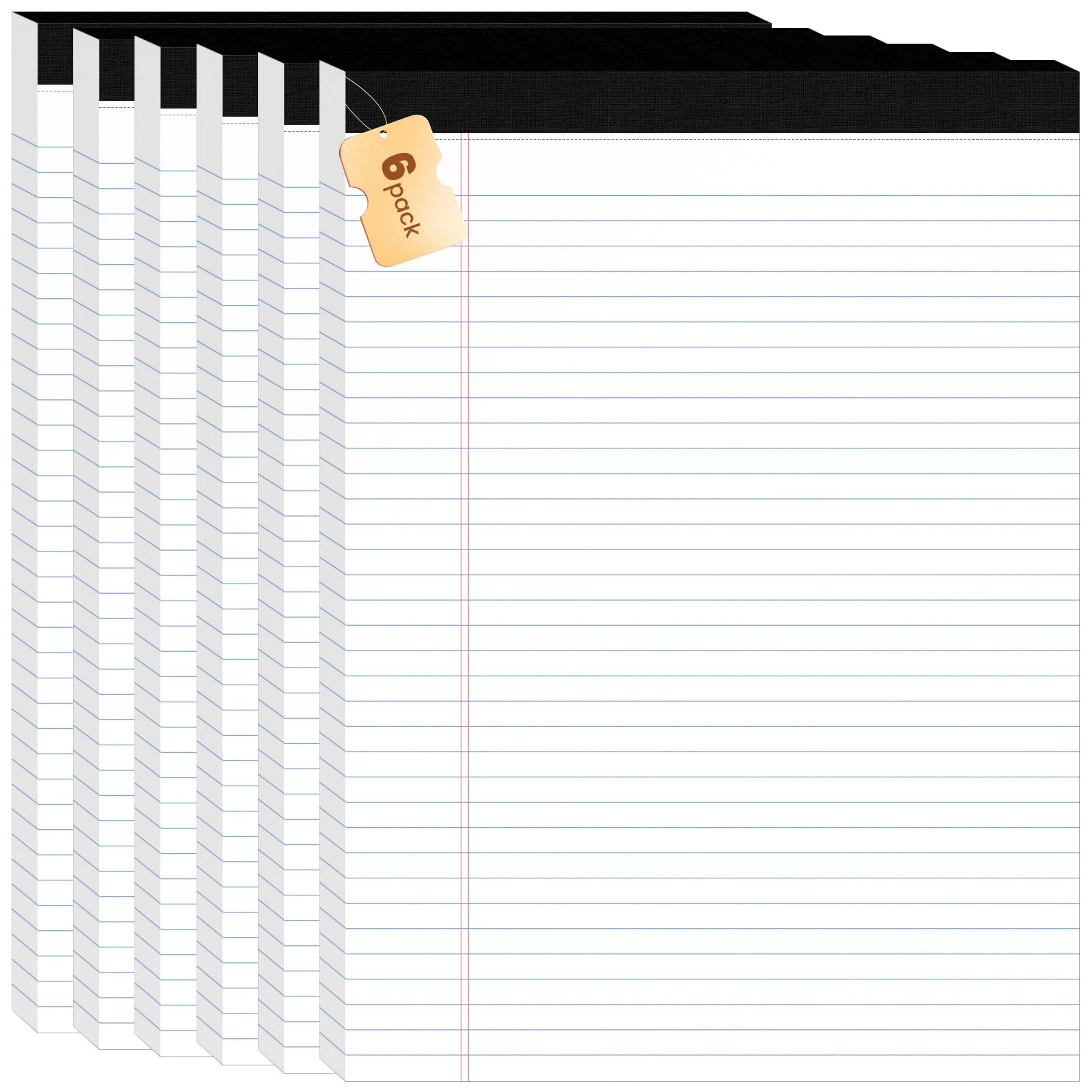 6Packs Legal Pads 8.5 x 11 Inch, 50Sheets/Pack, College Ruled & Perforated White Writing Pads, Pads of Paper 8.5 x 11, Lined Note Pads with Sturdy Backing for Office, Business & School Supplies