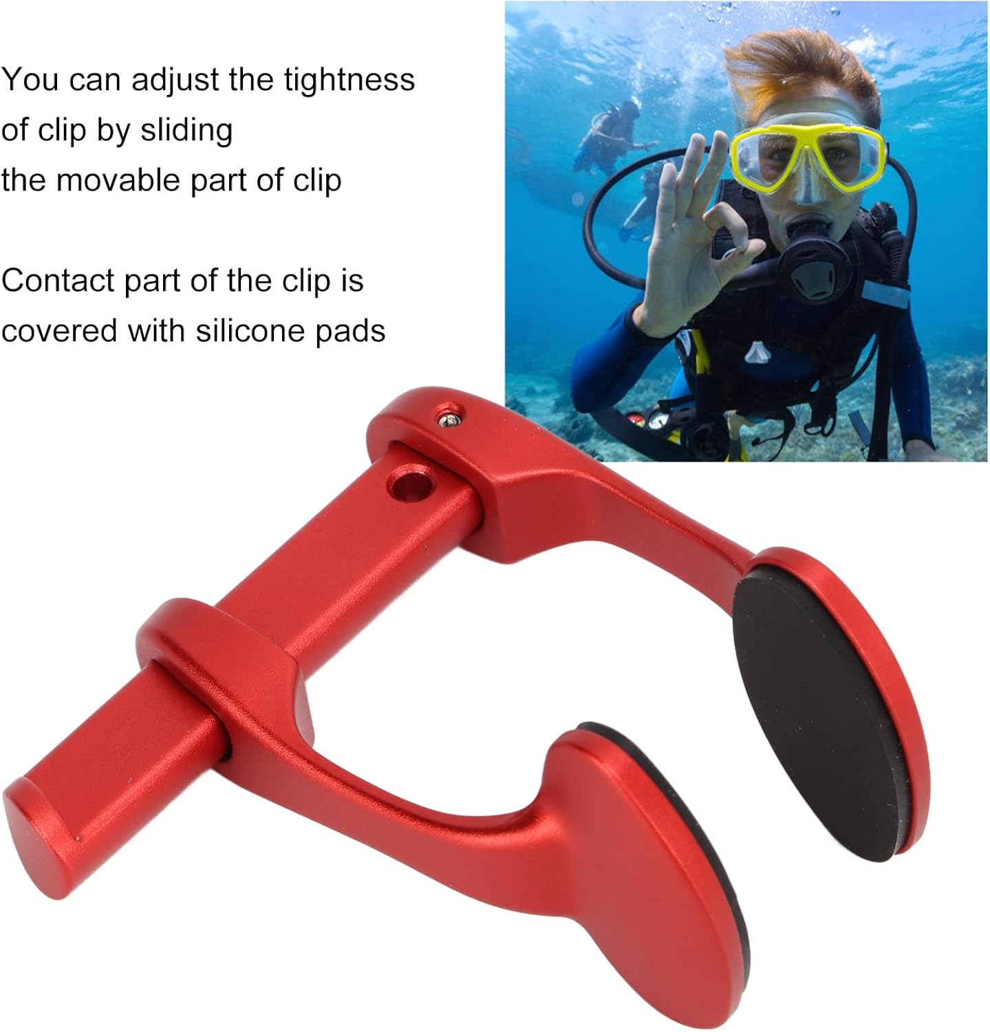 Swimming Nose Clips, Aluminum Alloy Anti Skid Nose Plug, Anti Lost Swimming Nose Clips with Silicone Pad for Swimming Photography Diving