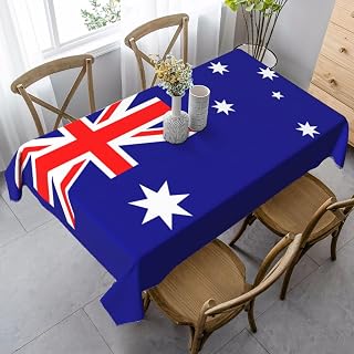 Australian Flag Print Picnic 35x55 in Rectangle Tablecloth Waterproof for Party Wedding Christmas Decor