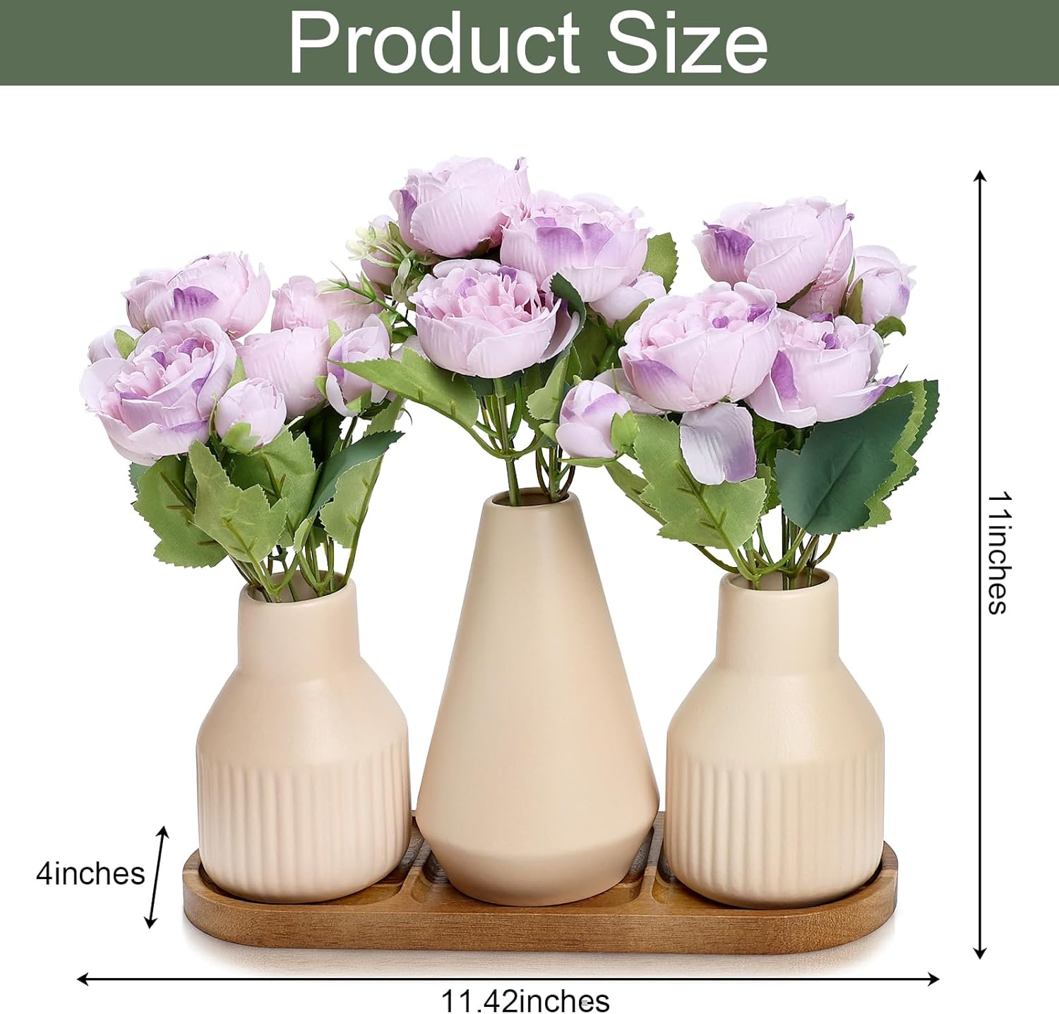 Flower Table Centerpiece - Set of 3 Dining Table Centerpiece Decor for Kitchen Island Living Room Coffee Table Home Decor