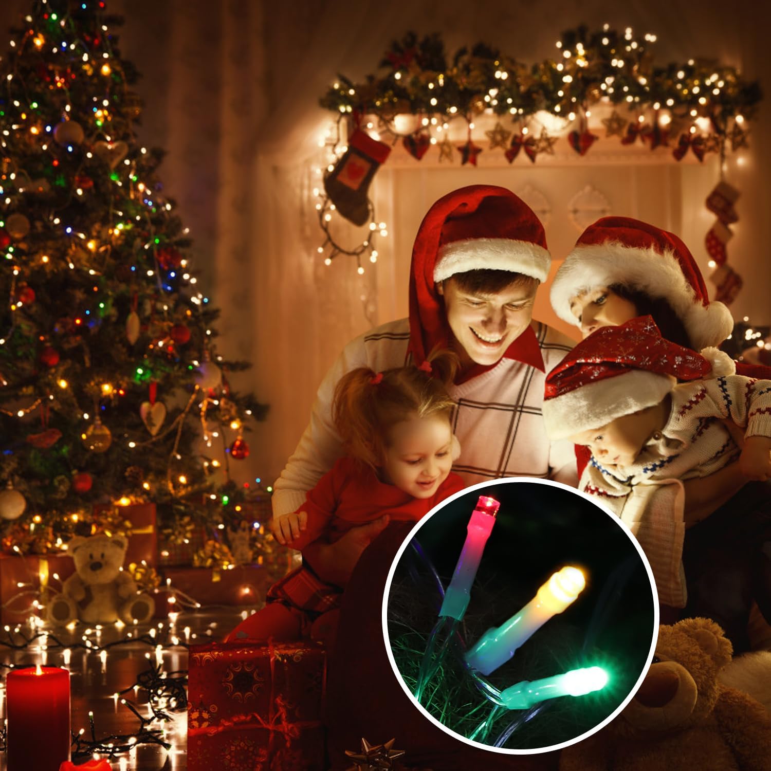 Luces de navidad decorativas estrellas 320 led 16 pies luces de navidad para rbol con estrellas de pl stico modos impermeable para decoraci n de