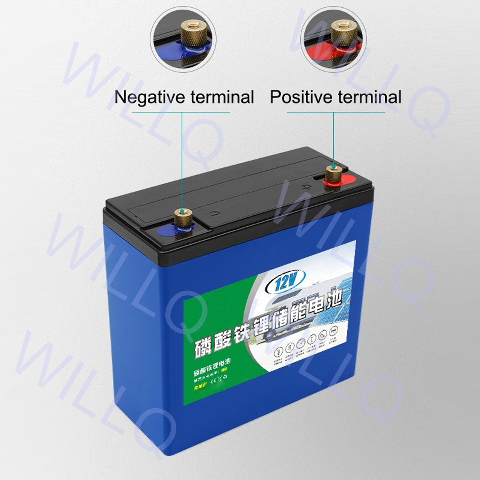 Batteria Litio LiFePO4 12 Volt Disponibile nei Formati 18Ah 24Ah 30Ah 36Ah 42Ah 50Ah 60Ah 66Ah Batteria Ricaricabile per ecoscandagli impianti solari Campeggio all'aperto