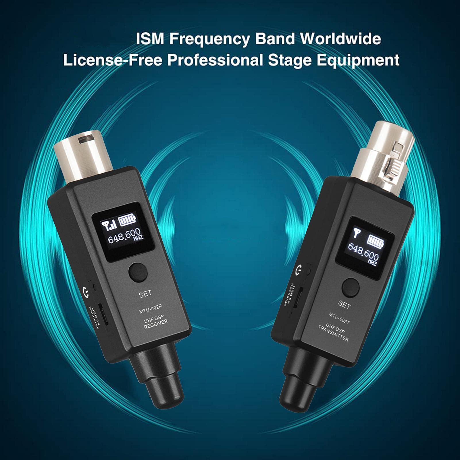 Transmisor y receptor para micrófono inalámbrico, micrófono recargable inalámbrico, adaptador de micrófono para micrófono dinámico, mezclador de audio, PA, cámara