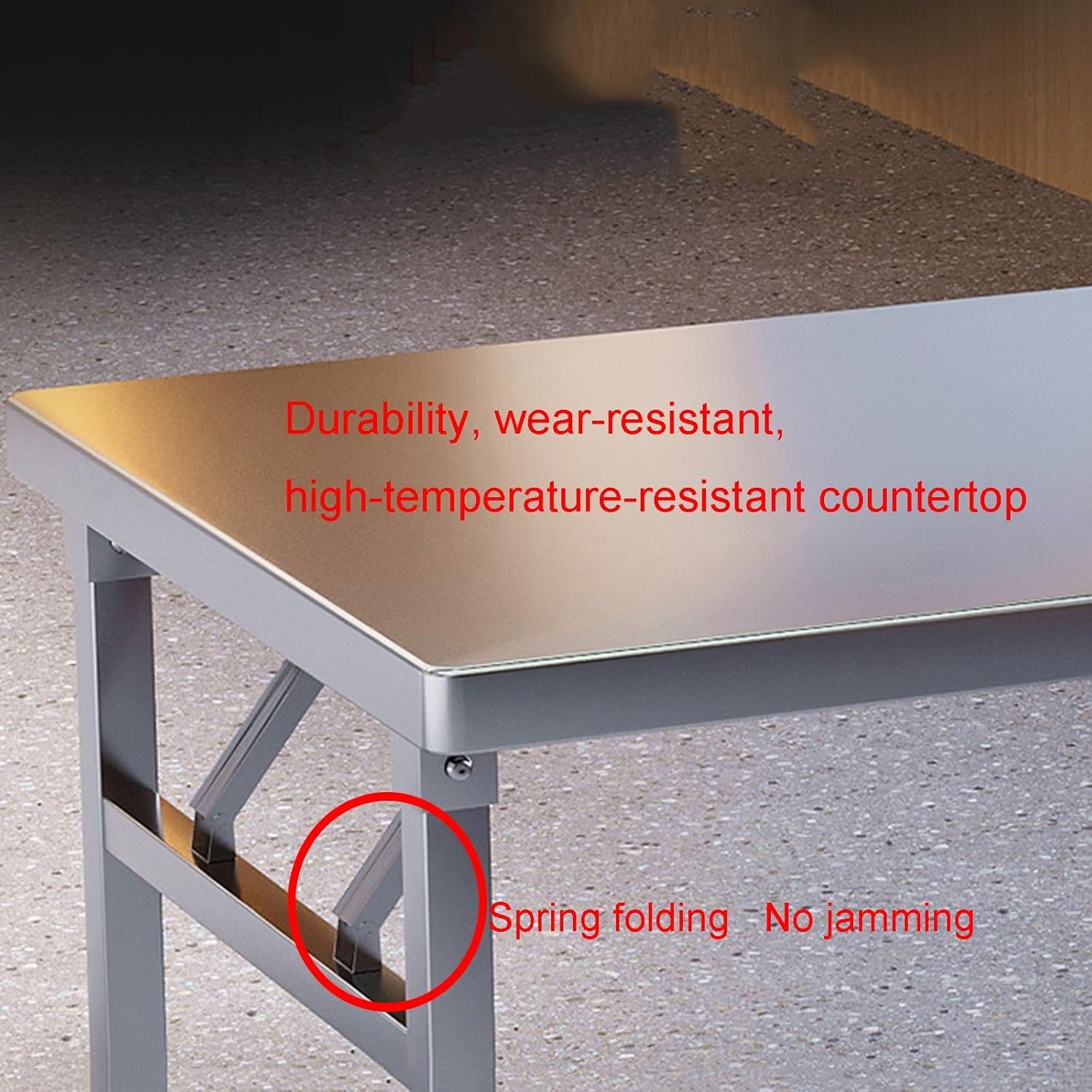 Commercial Metal Work Table Thickened Barbecue Folding Table Portable Restaurant Kitchen Workbench Rustproof Water Proof and Easy to Clean