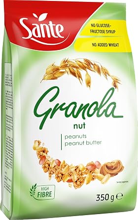 Sante - Granola 350 g Granola Granola High Fibre Content Healthy Breakfast Healthy Cereal Crunchy Cereal Whole Grain Oatmeal Crunchy Muesli - Walnut