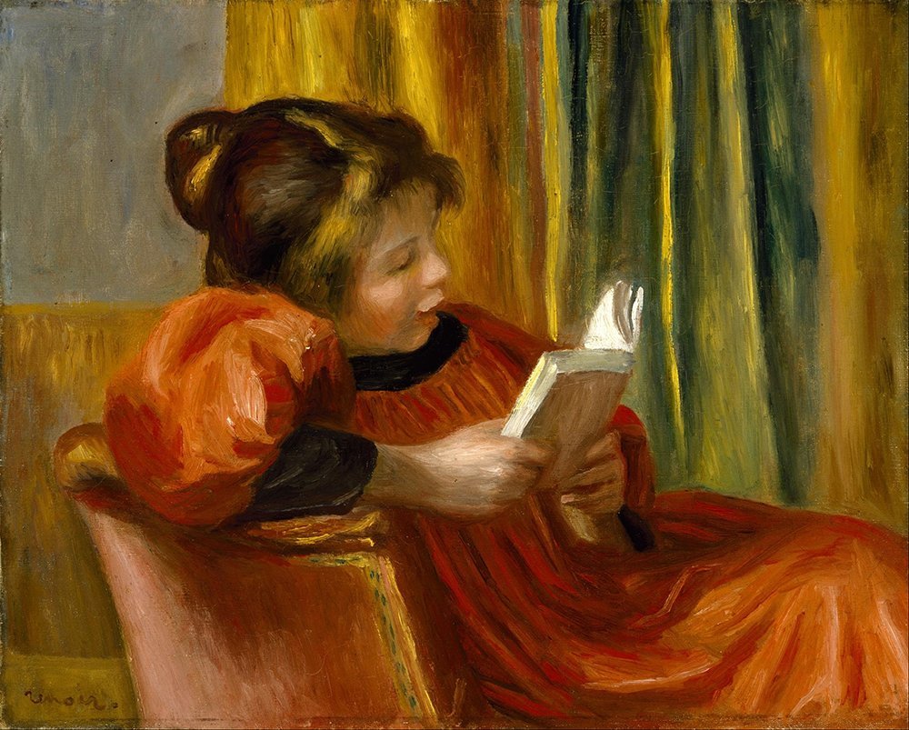 Lámina de Renoir Joven leyendo, una obra de arte mate que inspira calma