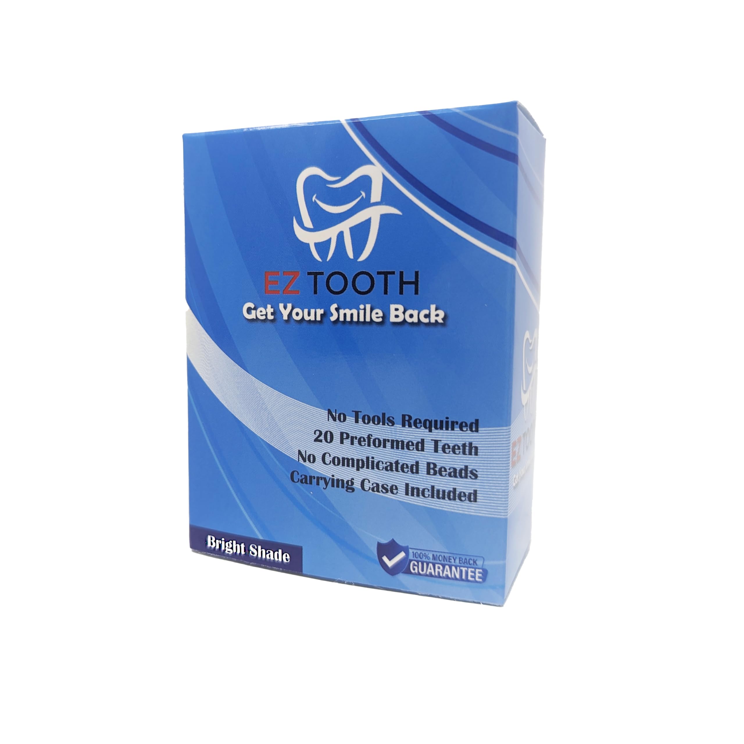 EZ Tooth - Amazing Temporary Tooth - Preformed Tooth - Replacement Kit for Missing Tooth - Instant Repair Temp Teeth - Natural and Bright Shade - Patent Pending (Bright Shade)