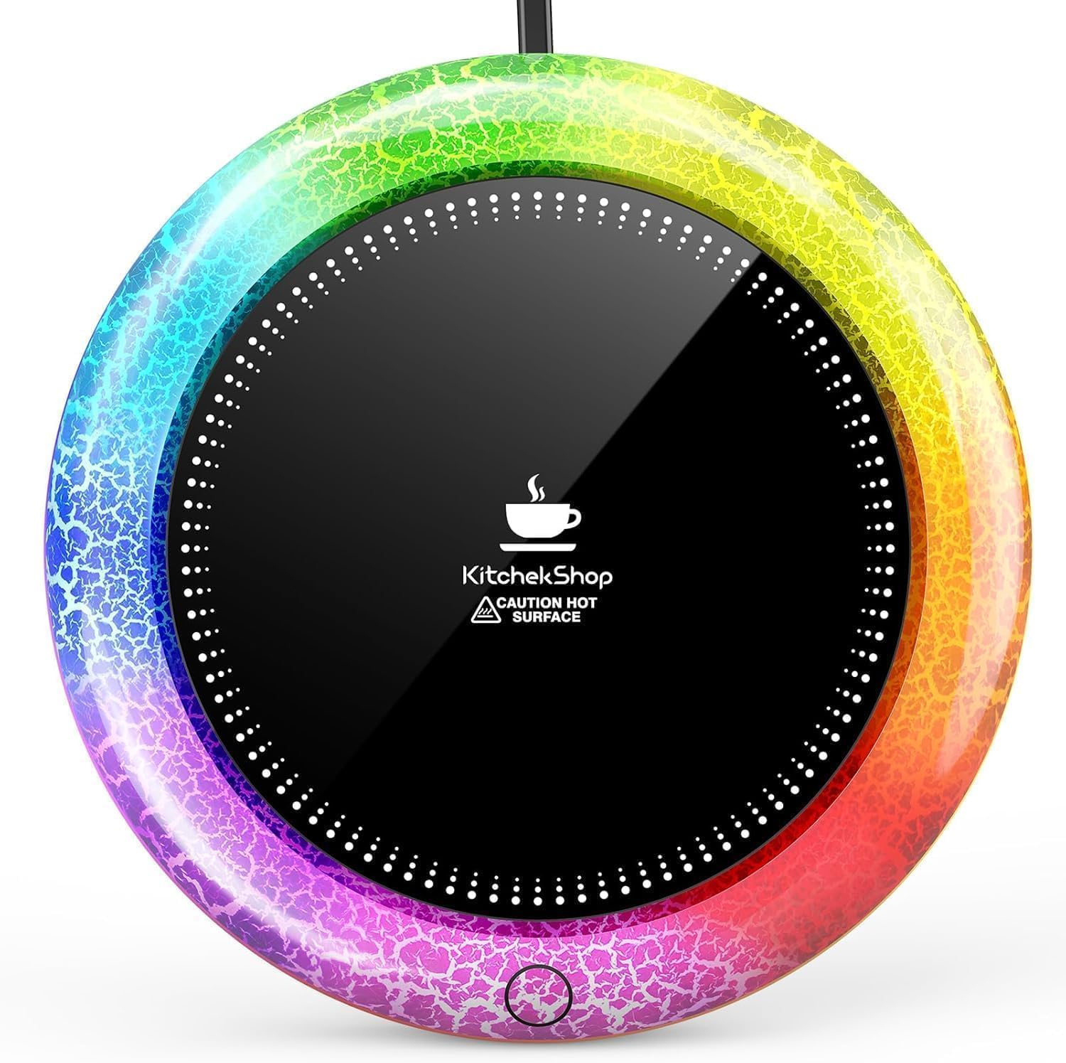Calentador de tazas eléctrico inteligente con luces LED y sensor de gravedad automático