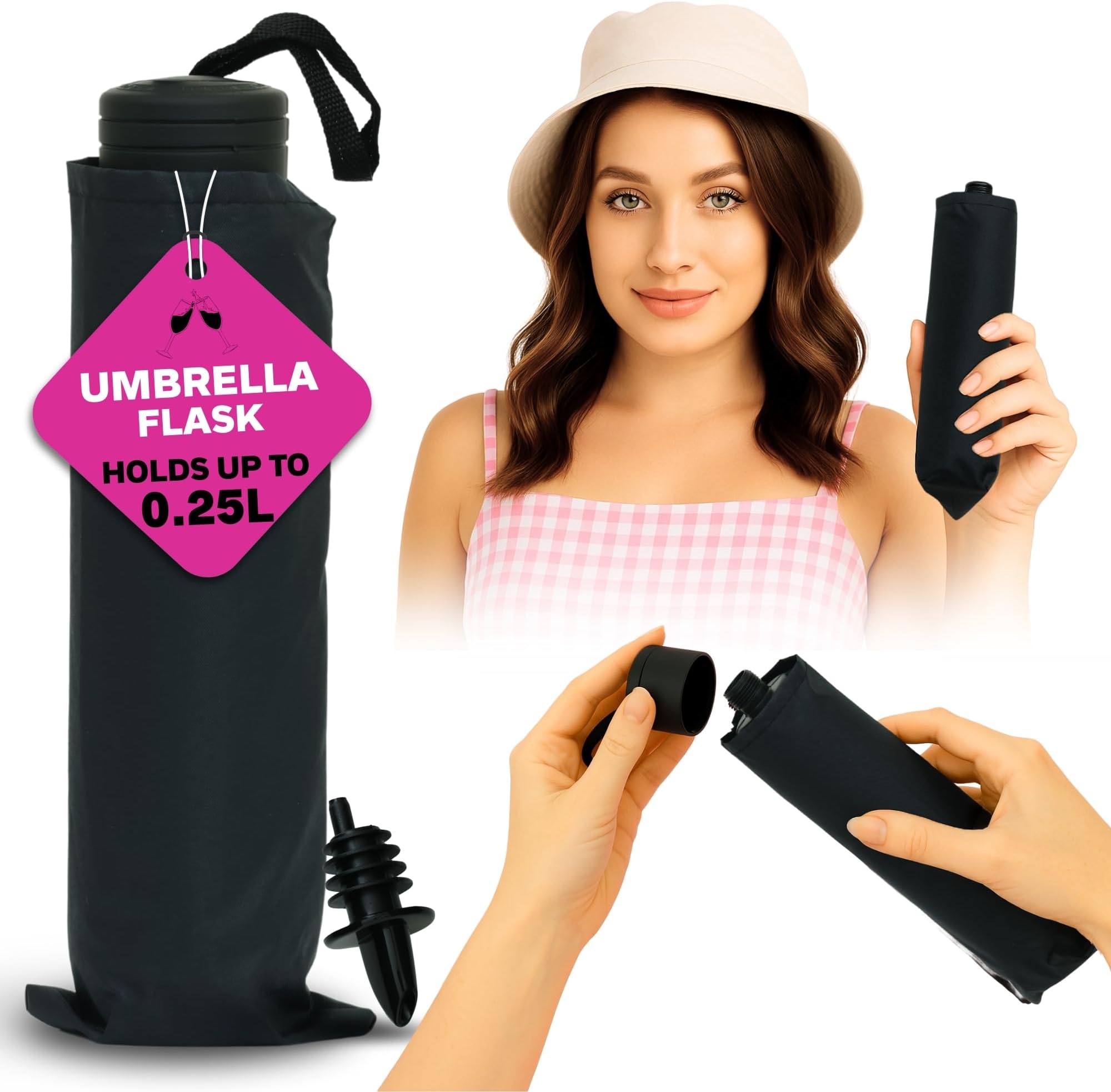 Secret Flask - Umbrella Flask - 200ml (12 Drink Capacity) - Completely Undetectable on Nights Out