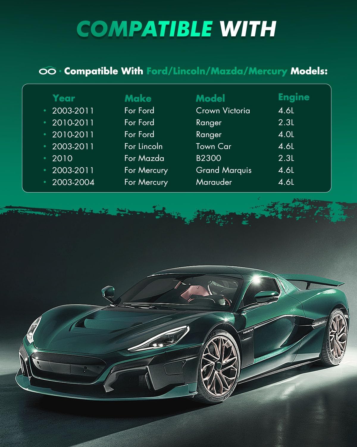 SCITOO D1040 Rear Ceramic Brake Pads Sets Fit For Ford For Crown Victoria/For Ranger,For Lincoln Town Car,For Mazda B2300,For Mercury For Grand Marquis/Marauder