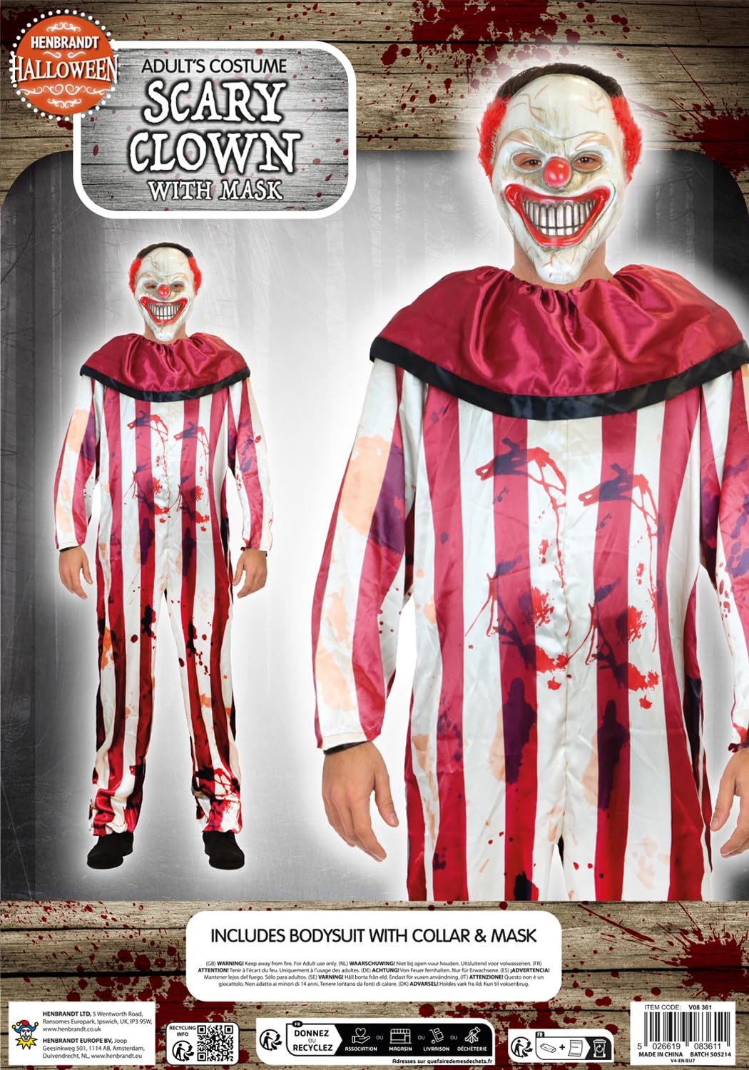 HENBRANDT Adult Horror Clown Costume - Image 4