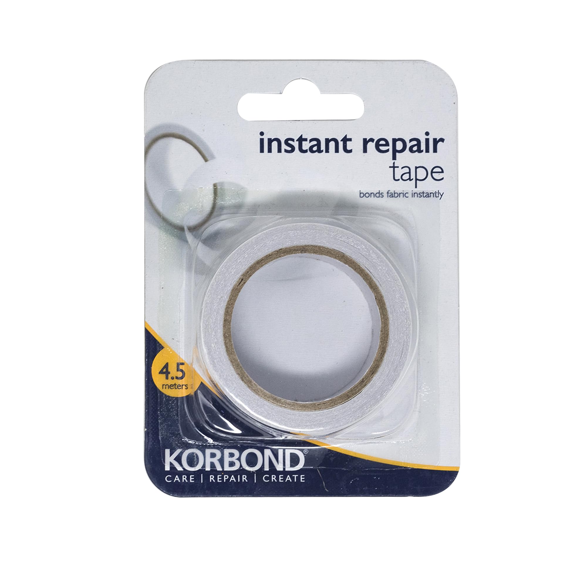 Korbond Instant Repair Tape - 4.5M Hemming Tape - Double Sided Fabric Bonding - No Sew