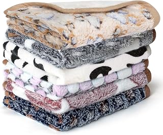 YedsIntu 6-Pack Washable Guinea Pig Blankets - Absorbent Fleece Cage Liners for Hamsters, Rabbits, Ferrets, Chinchillas (16"x24")