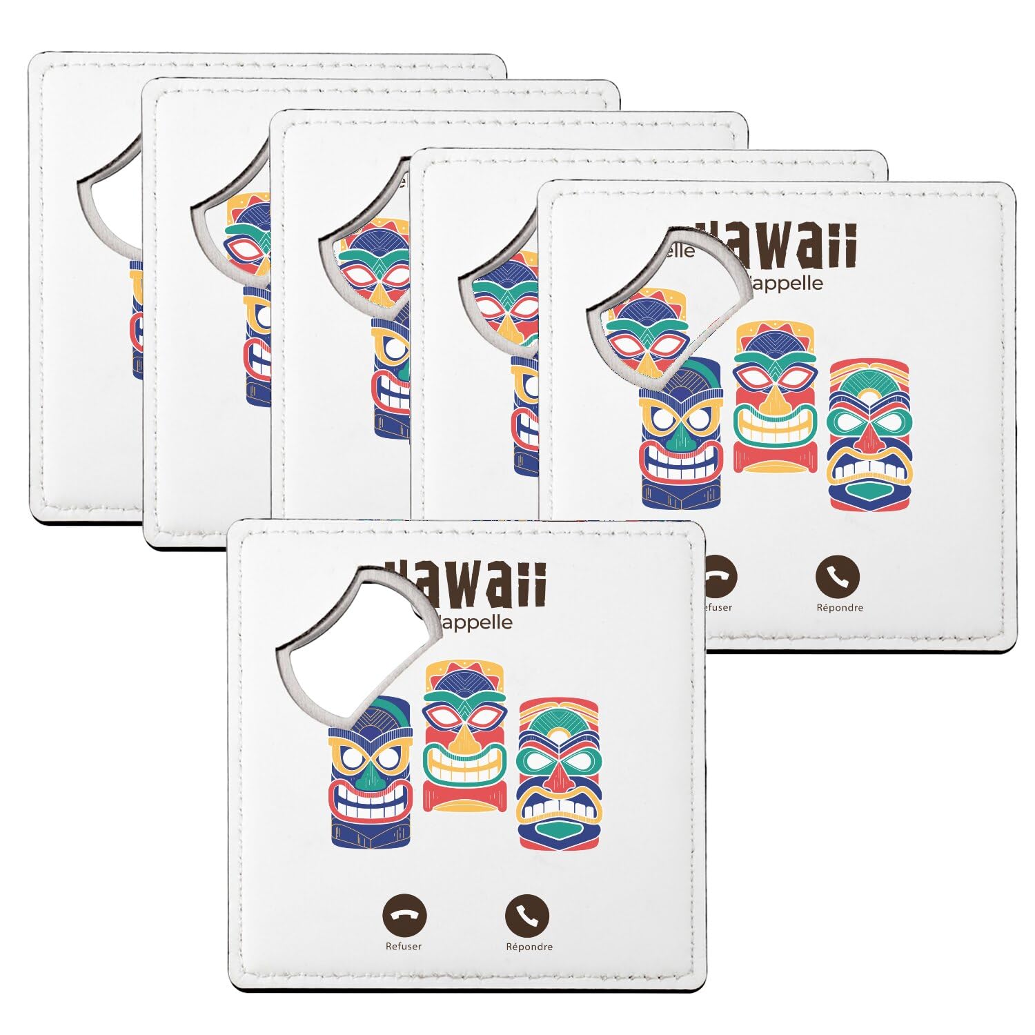 Sous verre décapsuleur Hawaii anti tache table protège meuble