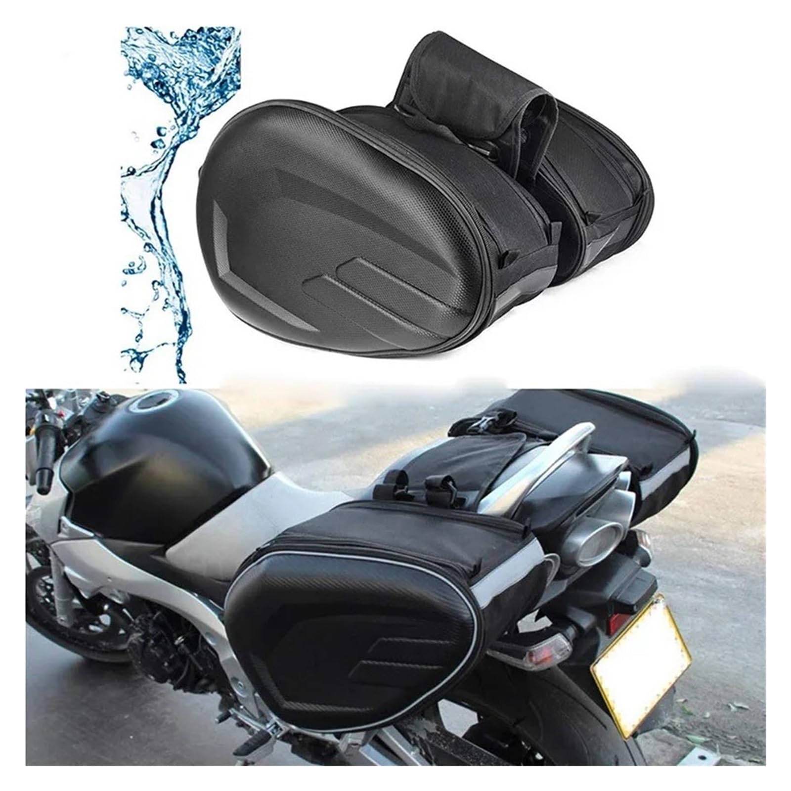 Motorrad Werkzeugtasche Motorradsattel Doppelseitig Multifunktional Reise und Reiten Seitliche Kapuze Helmtasche
