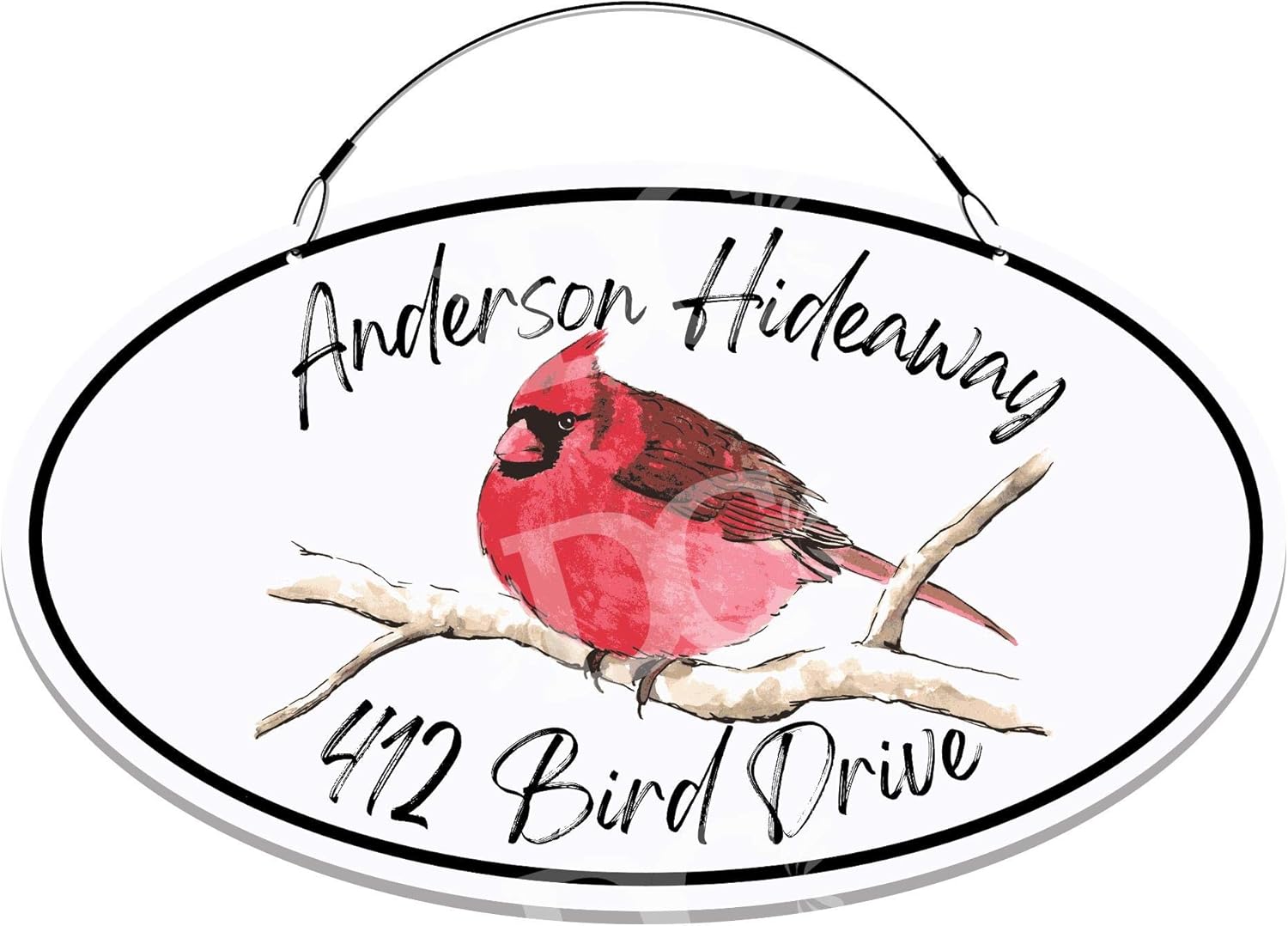 Cardinal Bird Themed Home Address Small Size Welcome Sign