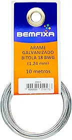 Arame Galvanizado Nº18 (1,24mm) Bemfixa – Rolo Cinza Alta Resistência Anticorrosão – Uso Profissional e Doméstico