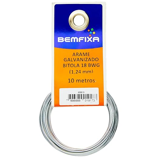 BemFixa ARAME GALVANIZ.18(1, 24MM) ROLO, CINZA