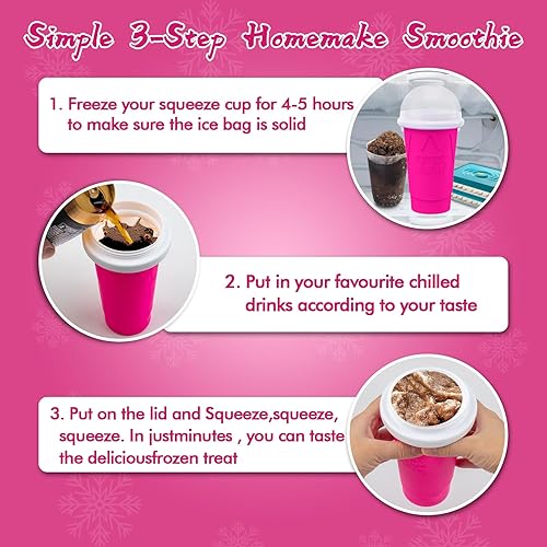 Miniatura 4 de Vaso para hacer granizados de 16.9 fl oz, vasos mágicos de congelación rápida para batido de leche casero, taza para hacer helado de doble capa,