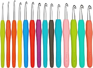 14Pcs Crochet Hooks Set Ergonomic Handle Extra Long Extreme Soft Smooth Multicolor Multi Size Knitting Crochet Supplies for Arthritic Hands, Beginners, Mom, Best Friend(2-10mm)